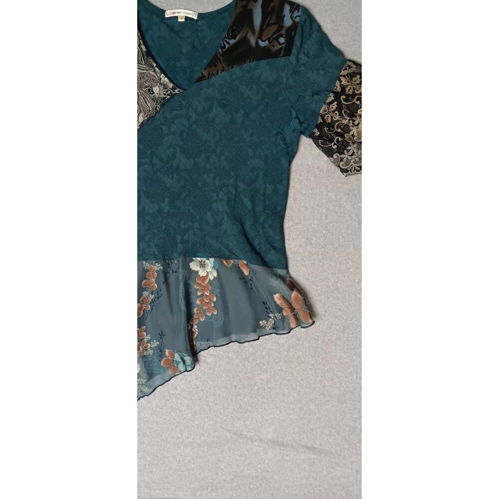 Vintage Y2K Spencer Alexis Tunic Top Womens Size 4 Multicolor Textured Dark... - Picture 12 of 13